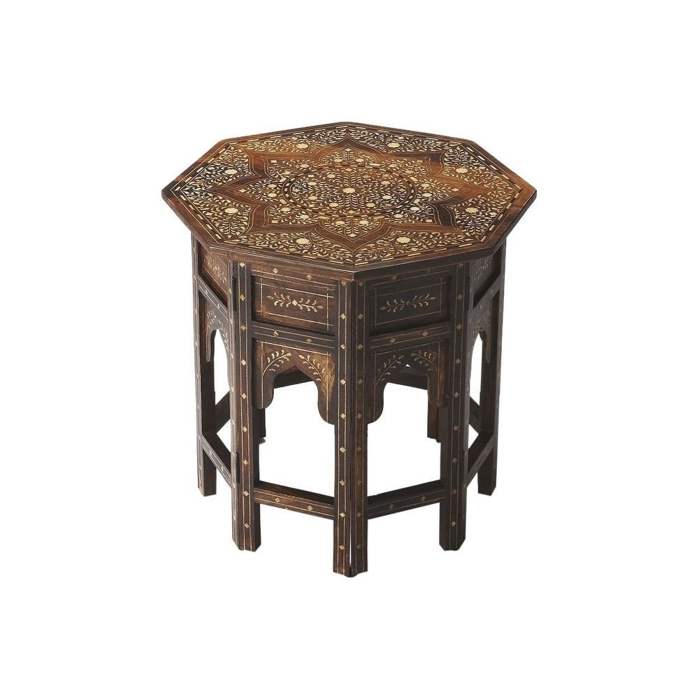 Intarsien-Couchtisch| Knochen-Inlay-Tisch| Intarsien-Couchtisch| Inlay-Beistelltisch| Wohndeko aus Holz, indisch, handgefertigt| Couchtisch