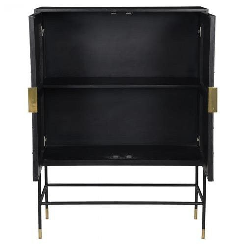 Armoire de bar à incrustation d'os noire, armoire de bar designe à incrustation d'os, console à incrustation d'os, meubles à incrustation d'os