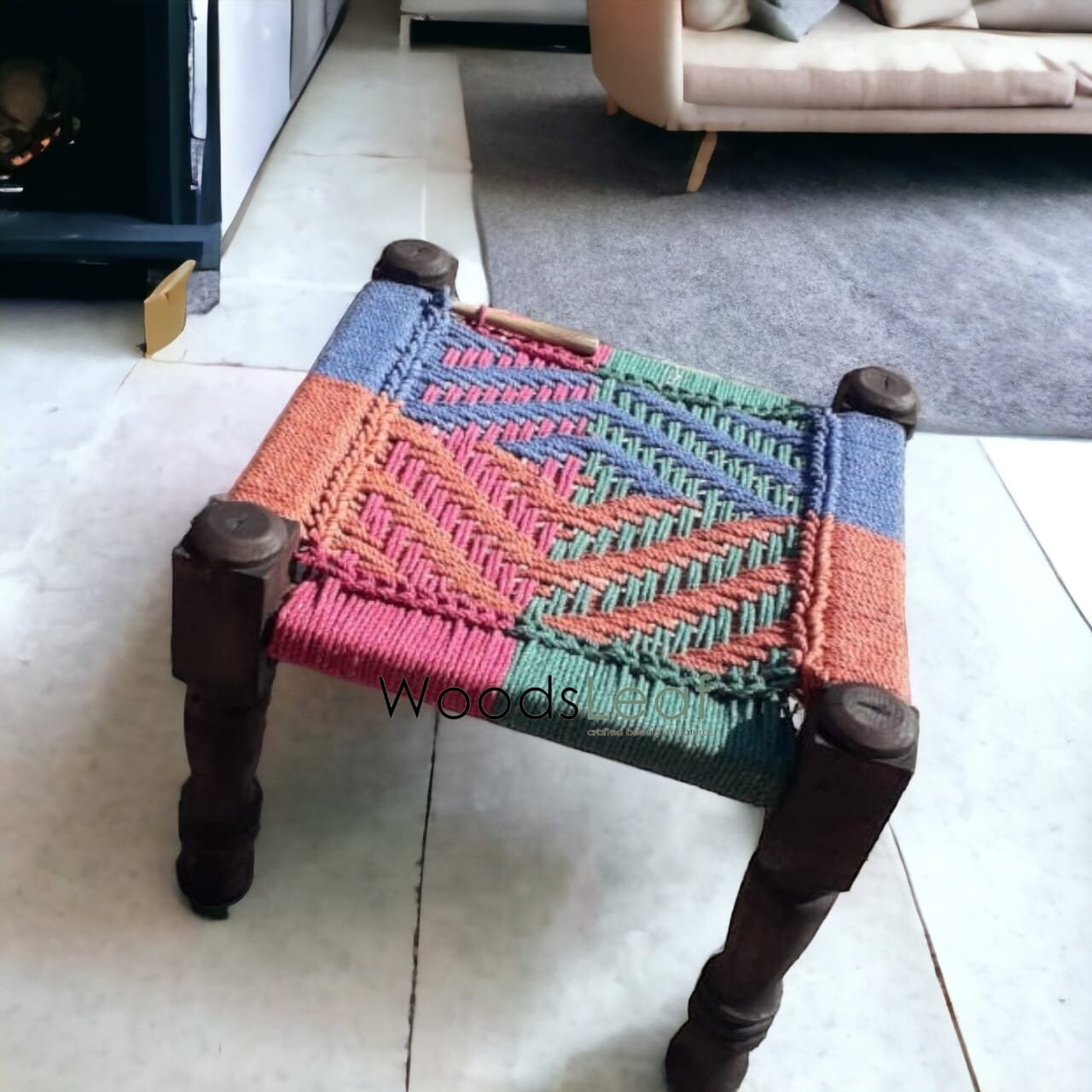 Charpai Khat indien en bois pour s'asseoir, ensemble de canapé de décoration intérieure, meubles faits à la main pour le salon, Table de canapé indienne Desi