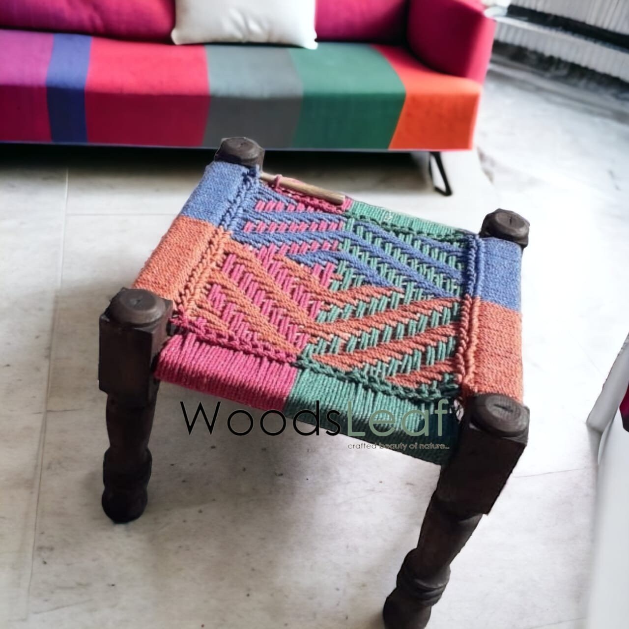 Charpai Khat indien en bois pour s'asseoir, ensemble de canapé de décoration intérieure, meubles faits à la main pour le salon, Table de canapé indienne Desi