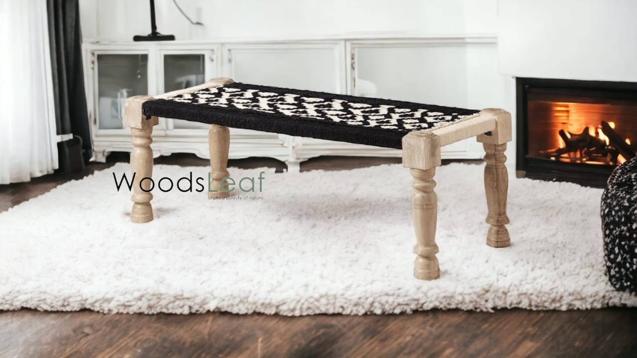 Charpai Khat indien en bois pour s'asseoir, ensemble de canapé de décoration intérieure, meubles faits à la main pour le salon, Table de canapé indienne Desi