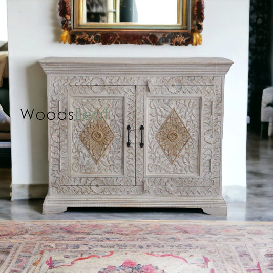 Buffet en bois fait à la main, unités de rangement d’armoires, finition en bois massif indien en détresse, meubles de chambre à coucher de salon, grand buffet