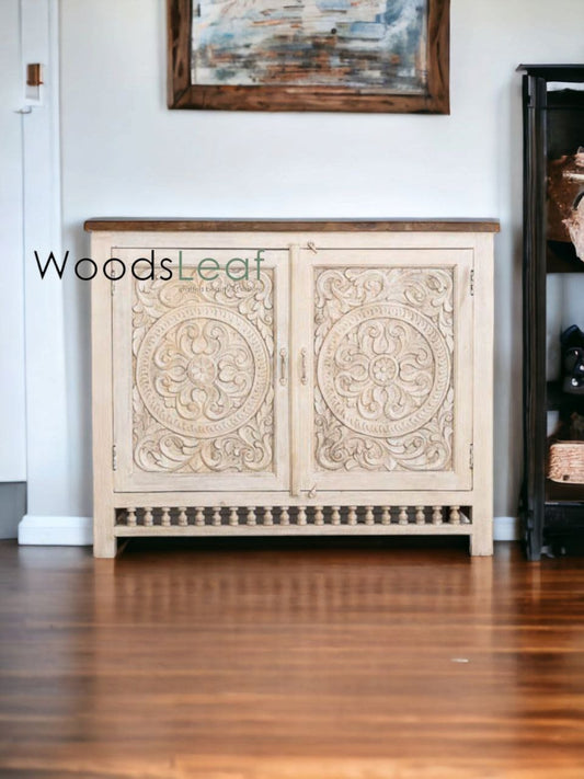 Buffet en bois fait à la main, unités de rangement d’armoires, finition en bois massif indien en détresse, meubles de chambre à coucher de salon, grand buffet