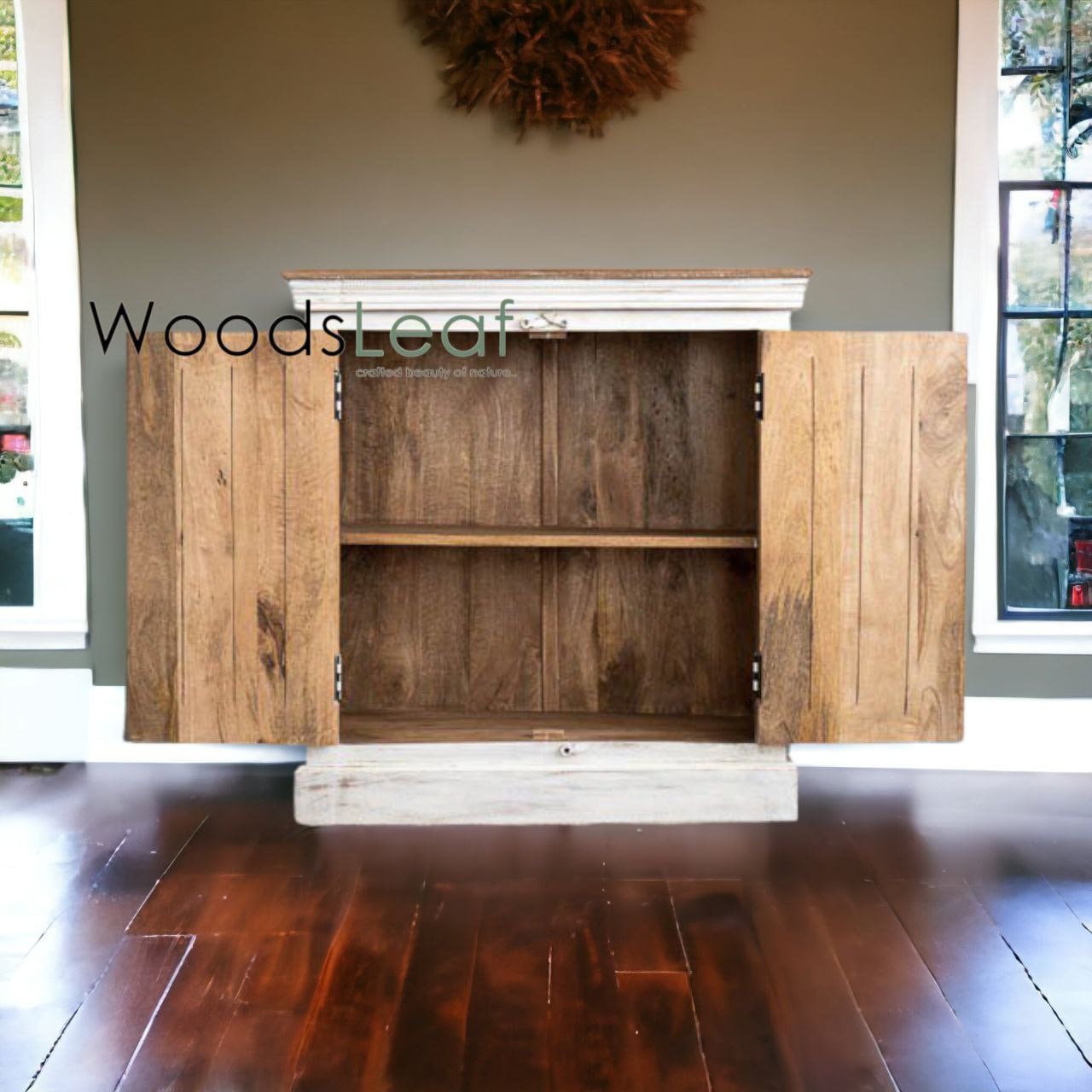 Buffet en bois fait à la main, unités de rangement d’armoires, finition en bois massif indien en détresse, meubles de chambre à coucher de salon, grand buffet