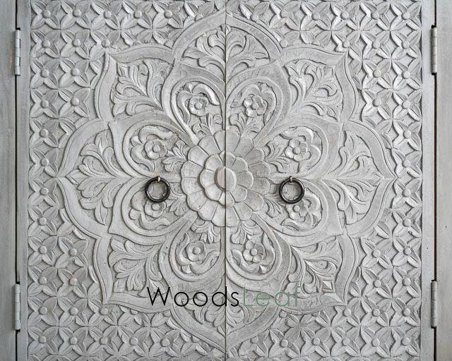 Armoire Jali de panneau latéral antique en bois, panneau latéral d’armoire sculpté, meubles de salon, grande armoire sculptée à la main, décor artistique