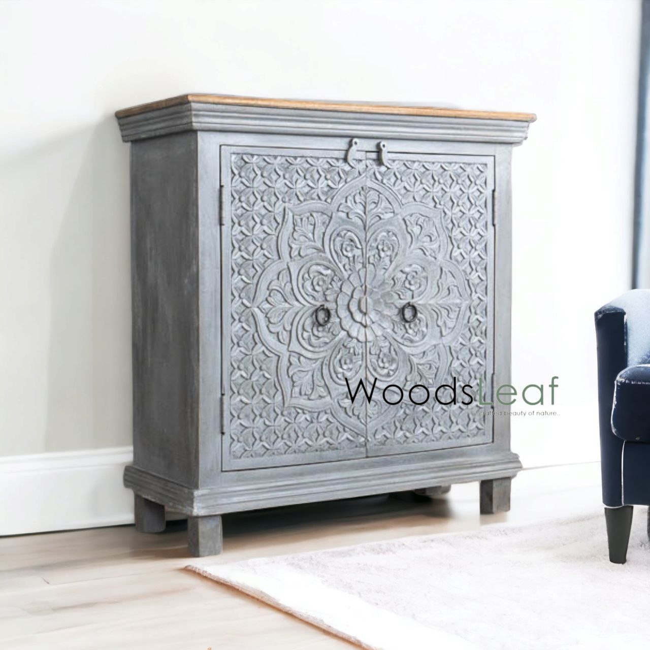 Armoire Jali de panneau latéral antique en bois, panneau latéral d’armoire sculpté, meubles de salon, grande armoire sculptée à la main, décor artistique