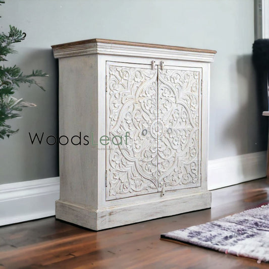 Buffet en bois fait à la main, unités de rangement d’armoires, finition en bois massif indien en détresse, meubles de chambre à coucher de salon, grand buffet