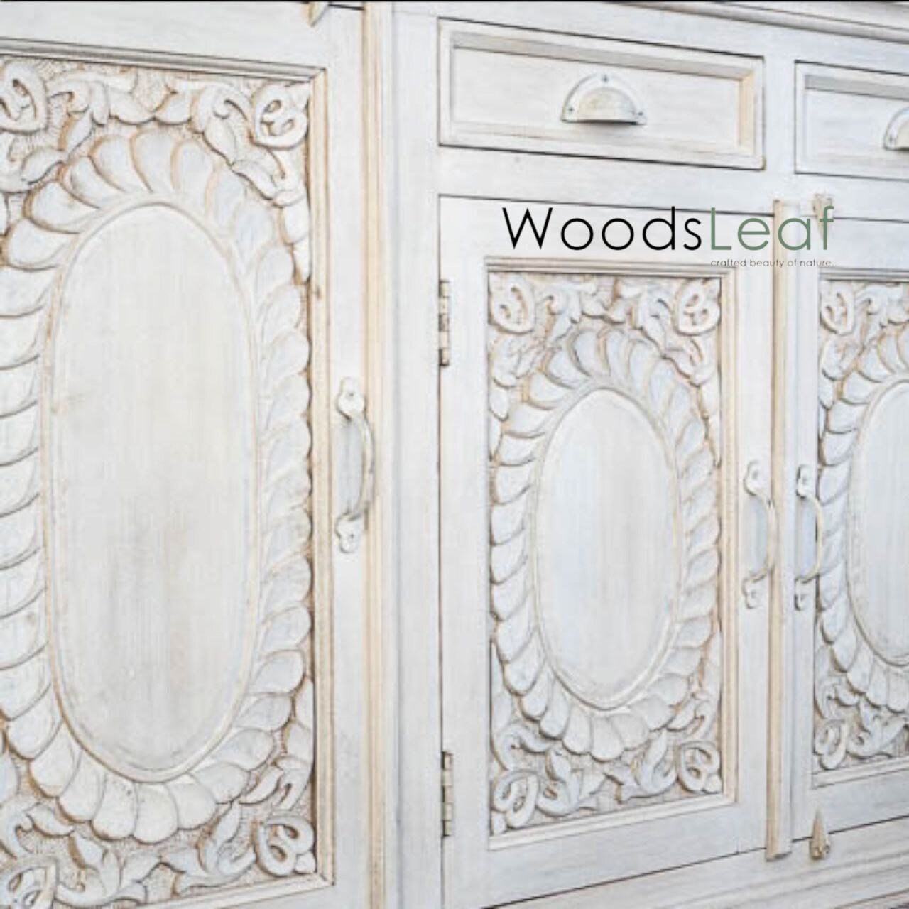 Buffet sculpté à la main, unités de rangement d’armoire, finition en bois massif indien en détresse, meubles de chambre à coucher de salon, buffet sculpté à la main