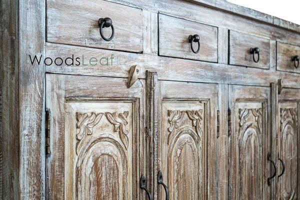 Armoire latérale antique en bois, planche latérale d’armoire sculptée, meubles de salon, grande armoire sculptée à la main, décor artistique