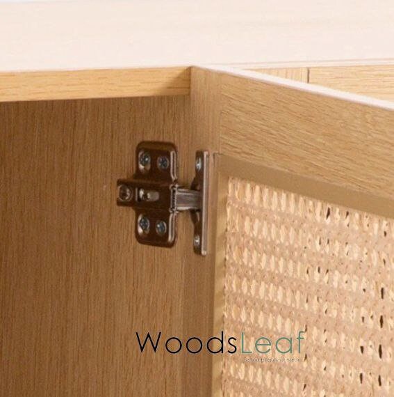 Console de télévision en canne naturelle faite à la main, porte en bois, décoration intérieure en bois de manguier, finition naturelle, meubles indiens/Tvc/unité TV