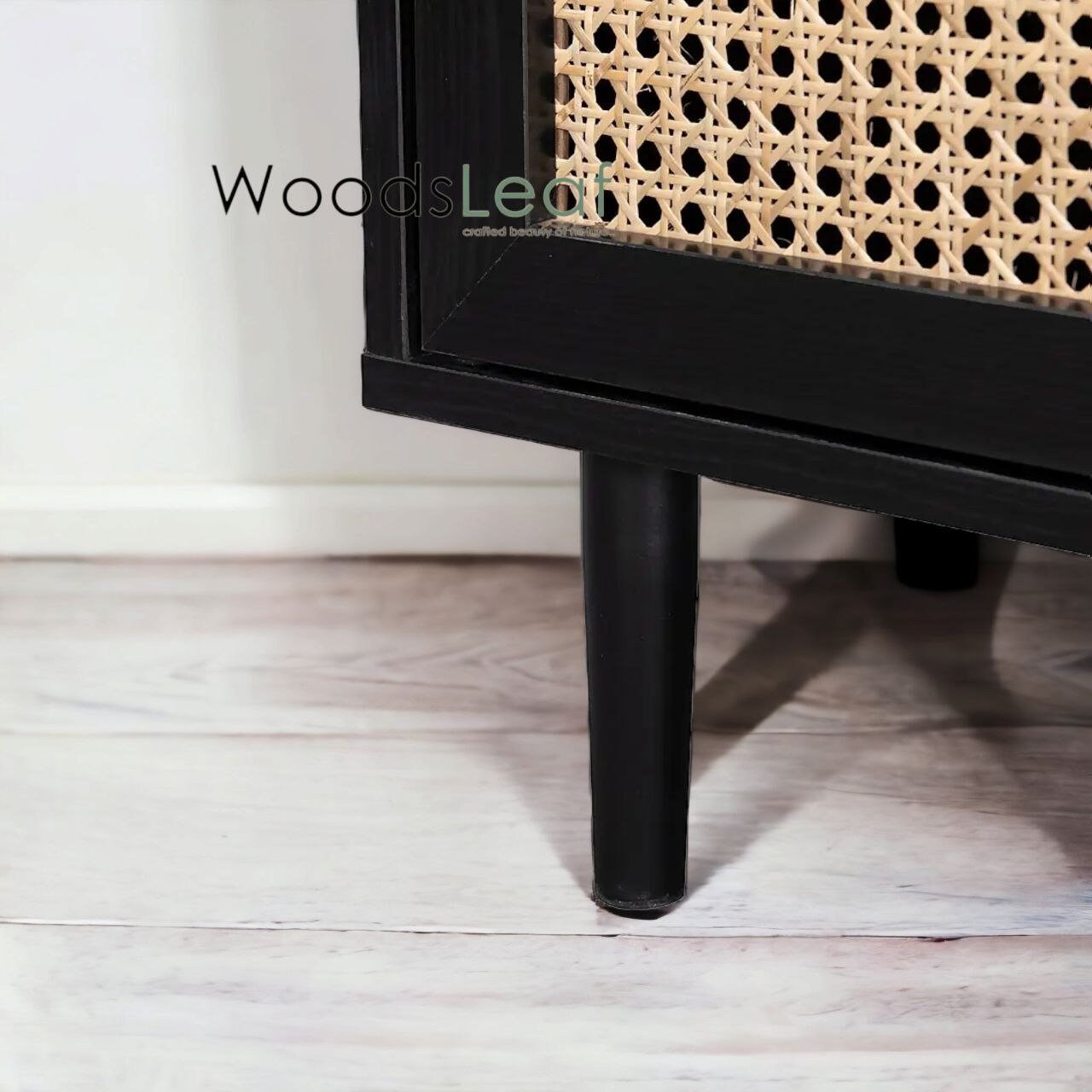 Console de télévision en canne naturelle faite à la main, porte en bois, décoration intérieure en bois de manguier, finition naturelle, meubles indiens/Tvc/unité TV