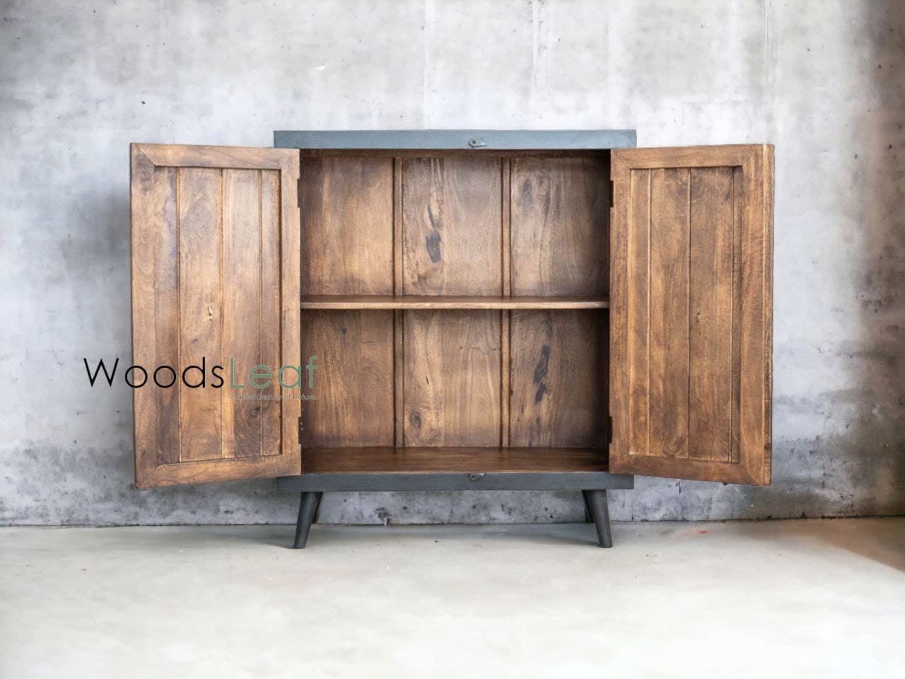 Finition en détresse, meubles de chambre à coucher de salon, buffet sculpté, buffet sculpté de fleurs à la main, unités de rangement d’armoire, bois massif indien