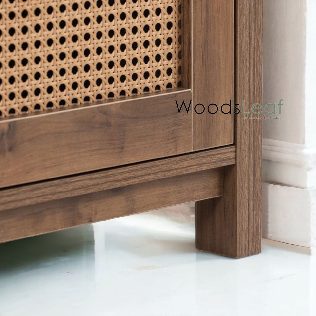 Console de télévision en canne naturelle faite à la main, porte en bois, décoration intérieure en bois de manguier, finition naturelle, meubles indiens/unité TV