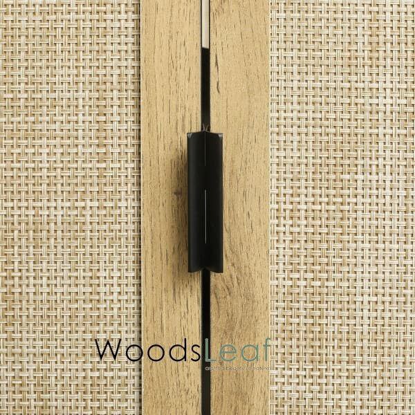 Console de télévision en canne naturelle faite à la main, porte en bois, décoration intérieure en bois de manguier, finition naturelle, meubles indiens/Tvc/unité TV