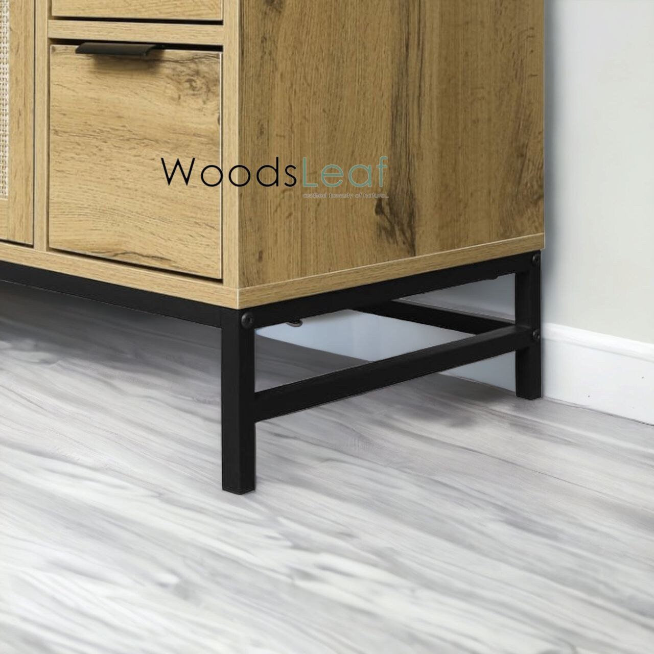Console de télévision en canne naturelle faite à la main, porte en bois, décoration intérieure en bois de manguier, finition naturelle, meubles indiens/Tvc/unité TV