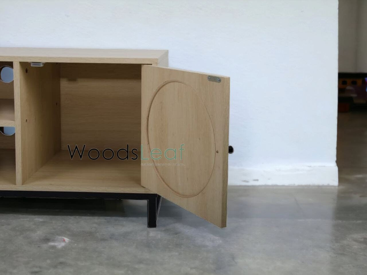 Console de télévision en canne naturelle faite à la main, porte en bois, décoration intérieure en bois de manguier, finition naturelle, meubles indiens/Tvc/unité TV