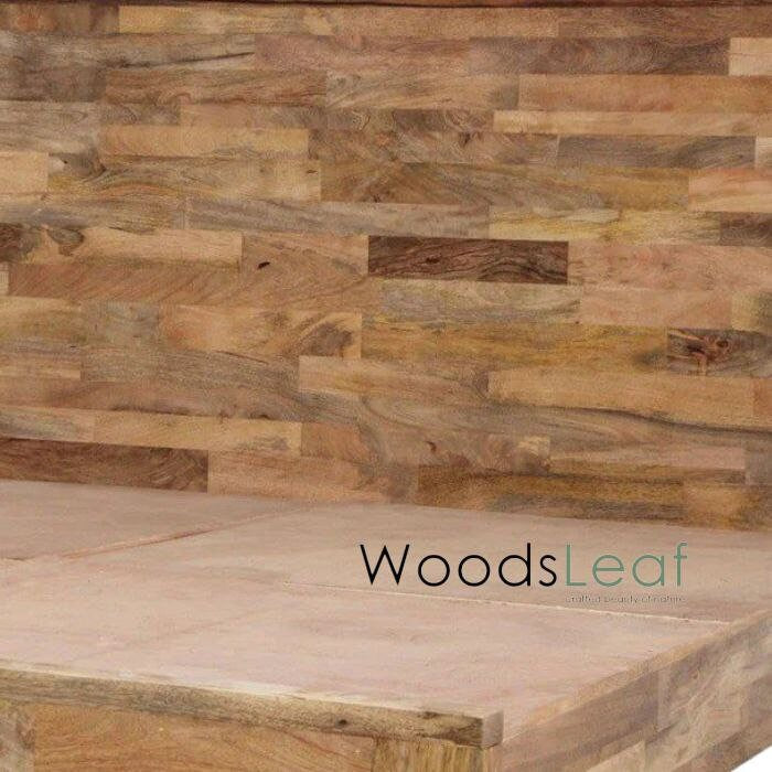 Lit en bois massif fait à la main | Lit à panneaux | Tête de lit en bois massif | Tête de lit à panneaux | Lit de taille personnalisée | Finition naturelle