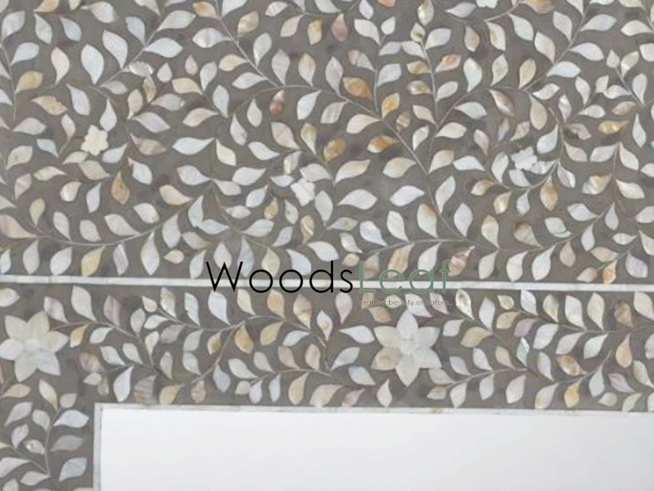 Mop Inlay Belle tête de lit faite à la main Mop Inlay en bois moderne motif floral lit tête de lit meubles