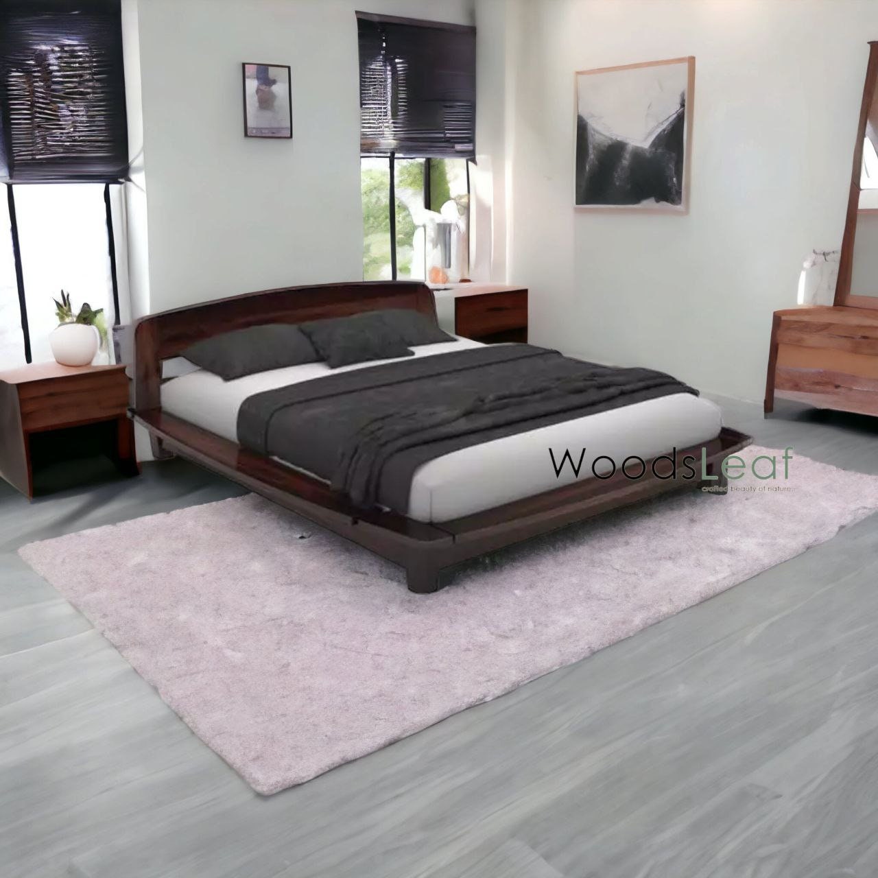 Handgefertigtes Massivholzbett | Panel-Bett | Bettkopfteil aus Massivholz | Panel Bettkopfteil | Bett in Sondergröße | Natürliches Finish
