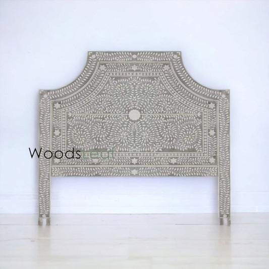 Incrustation d'os belle tête de lit incrustation d'os faite à la main en bois motif Floral moderne meubles de tête de lit