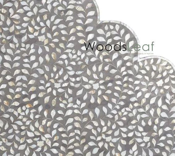 Mop Inlay Belle tête de lit faite à la main Mop Inlay en bois moderne motif floral lit tête de lit meubles
