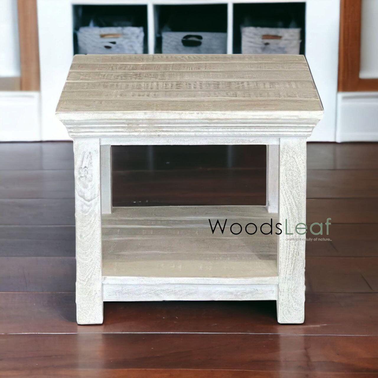 Meubles anciens Table en bois Table d'appoint Meubles en bois de manguier Design Finition vieillie