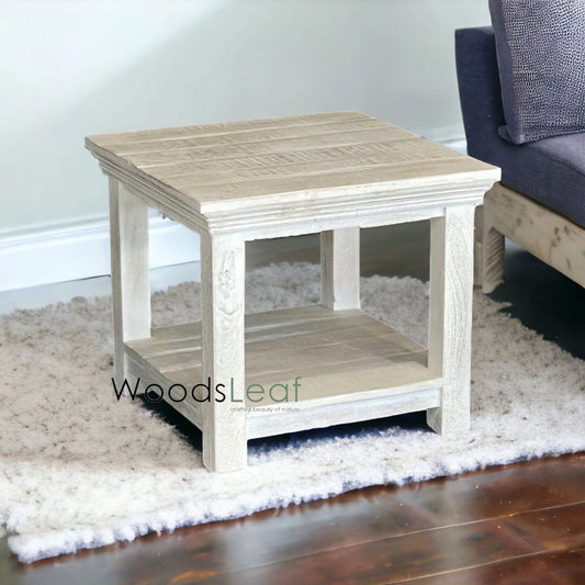 Meubles anciens Table en bois Table d'appoint Meubles en bois de manguier Design Finition vieillie