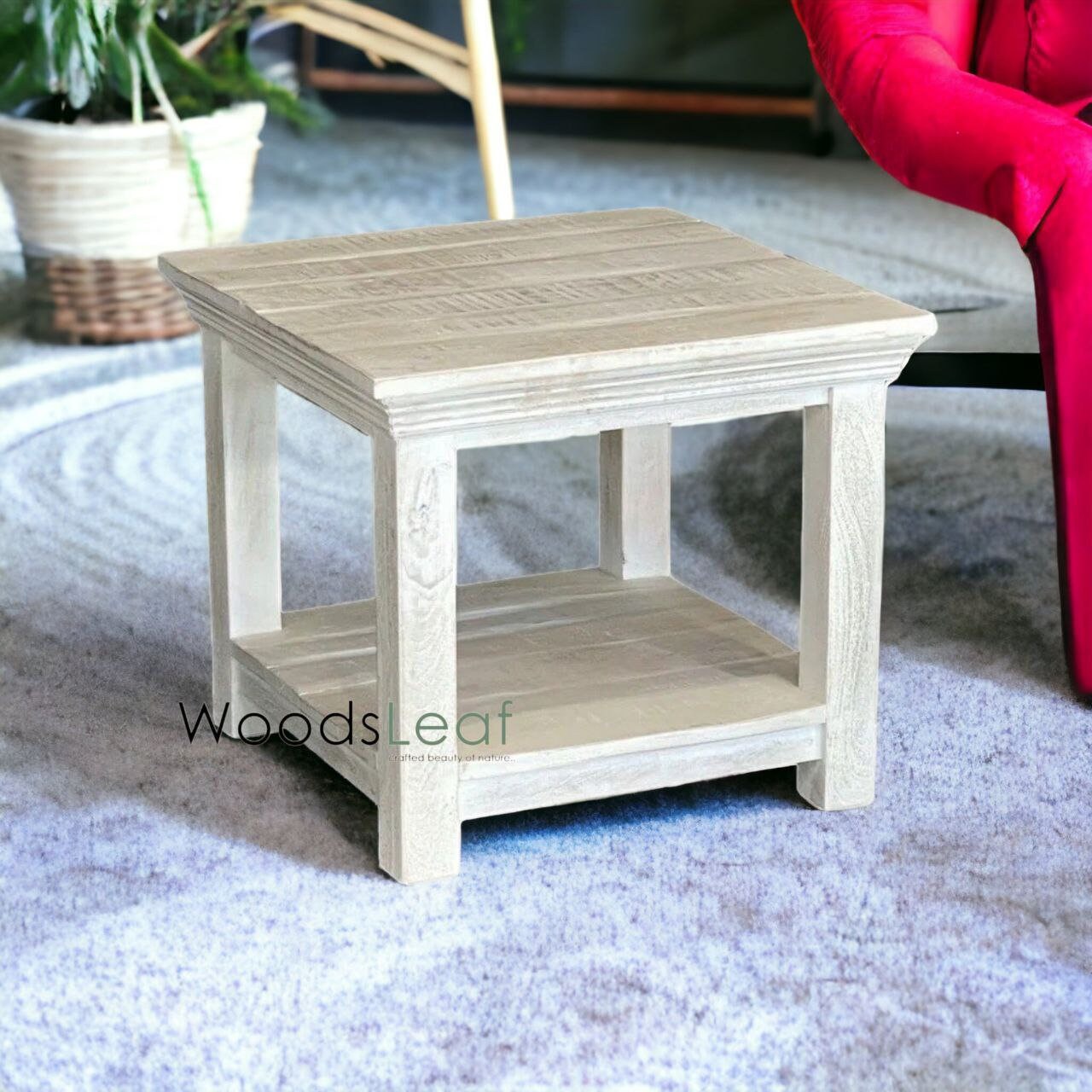 Meubles anciens Table en bois Table d'appoint Meubles en bois de manguier Design Finition vieillie