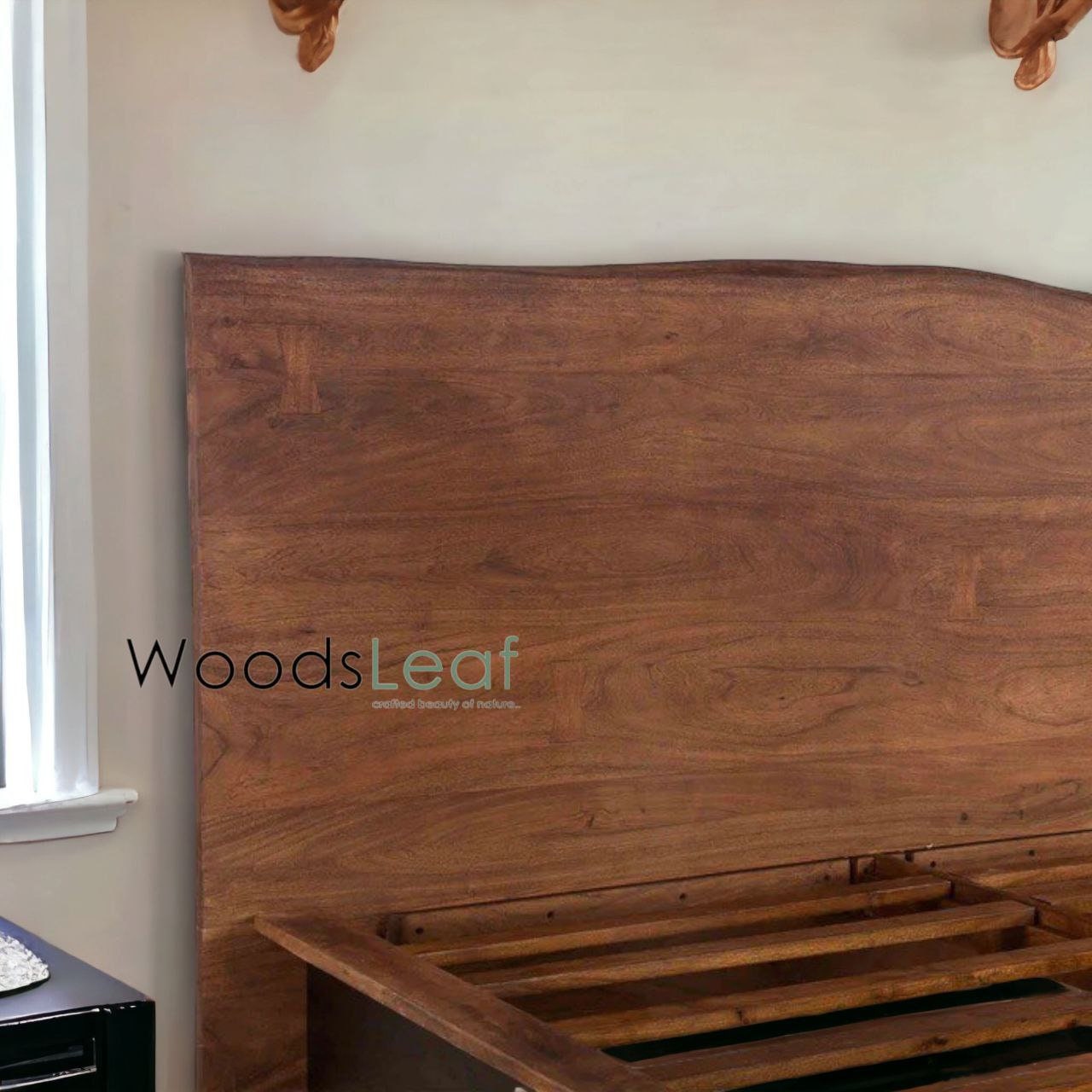 Lit en bois massif fait à la main | Lit à panneaux | Tête de lit en bois massif | Tête de lit à panneaux | Lit de taille personnalisée | Finition naturelle