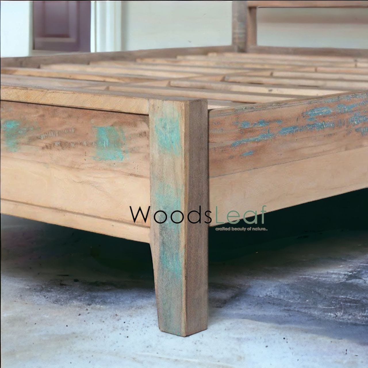 Lit en bois massif fait à la main | Lit à panneaux | Tête de lit en bois massif | Tête de lit à panneaux | Lit de taille personnalisée | Bois rustique au fini naturel