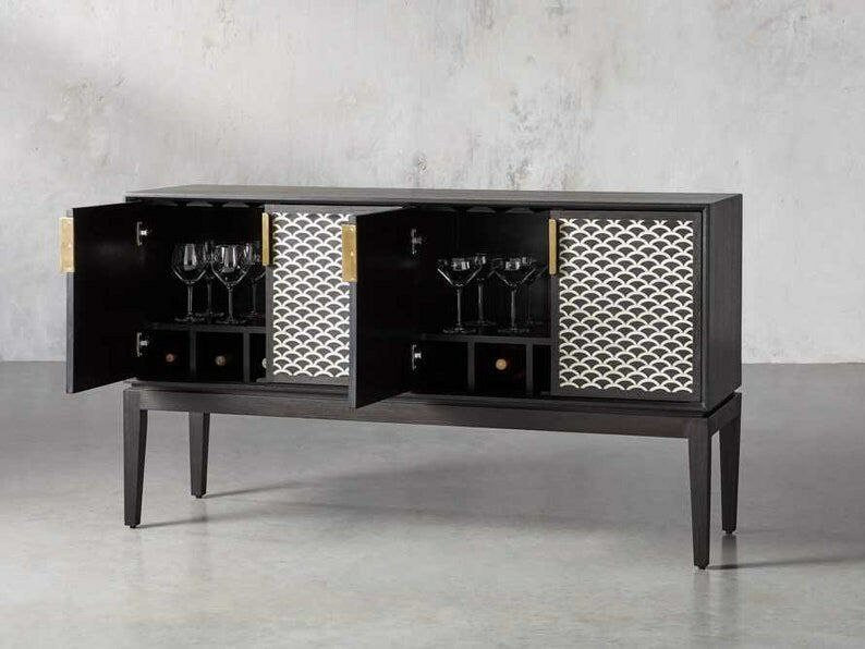 Lucia Bone Inlay Bar Cabinet