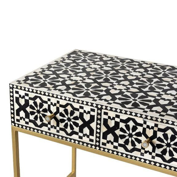 Iliad Bone Inlay Console Table