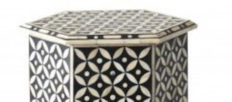 Akela Bone Inlay End Table