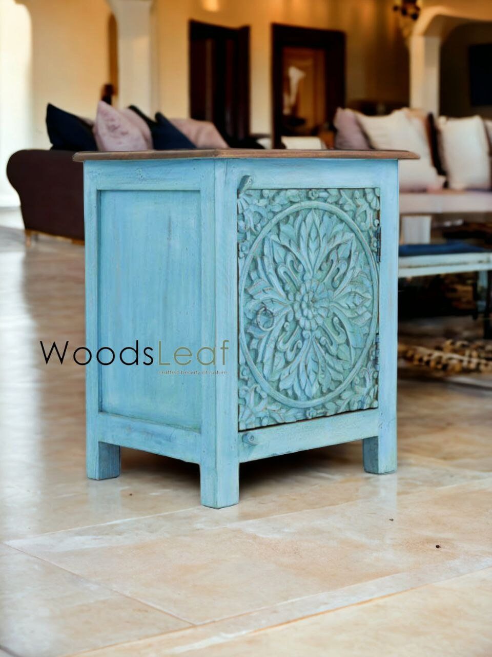 Azara Hand Carved Bedside