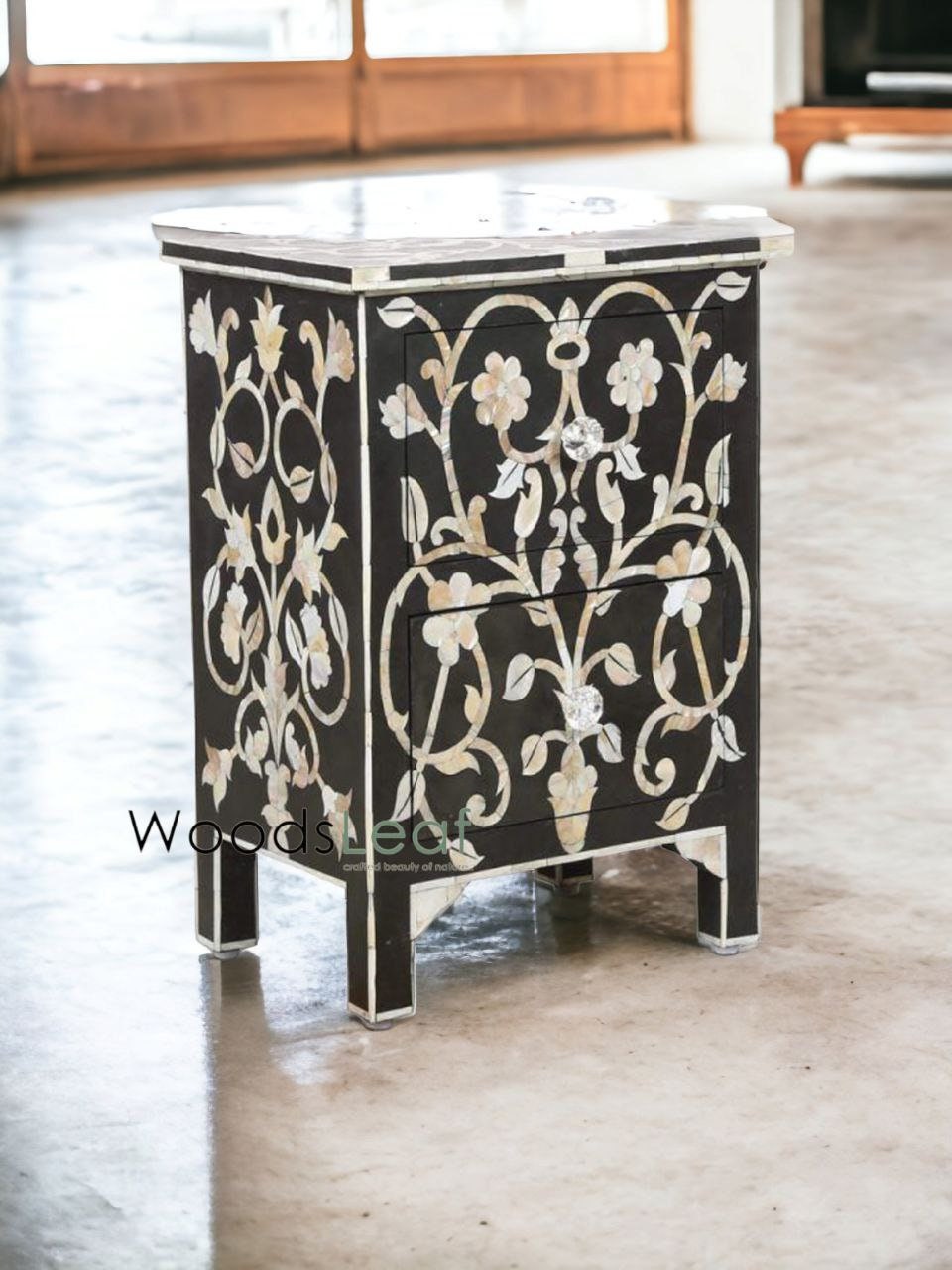 Maelis Bone Inlay Nightstand